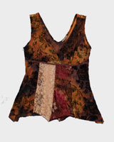Vintage 90s Brown Pattern Cami Top - S