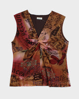 Y2k 00s Bellessa Pattern Top - L