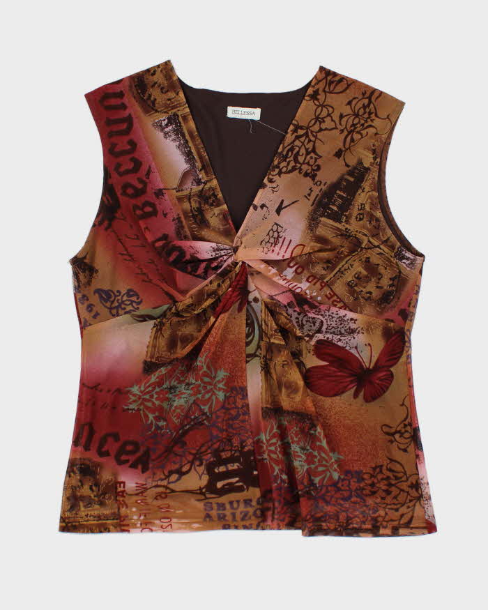 Y2k 00s Bellessa Pattern Top - L