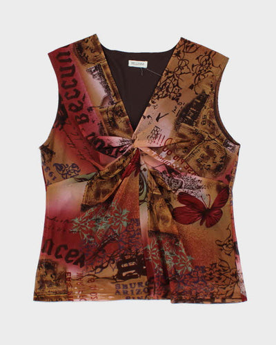 Y2k 00s Bellessa Pattern Top - L