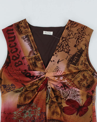 Y2k 00s Bellessa Pattern Top - L
