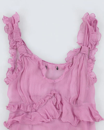 Y2k 00s Mesh Ruffle Cami Top - S