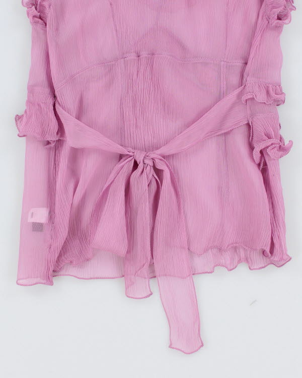 Y2k 00s Mesh Ruffle Cami Top - S