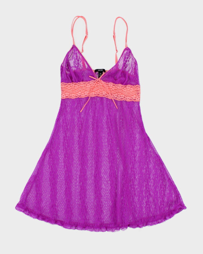 Y2k 00s Jacob Purple Mesh - S