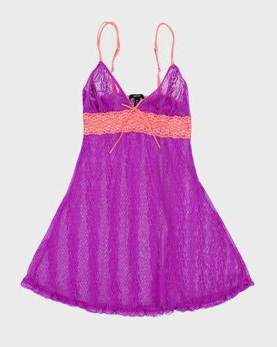Y2k 00s Jacob Purple Mesh - S