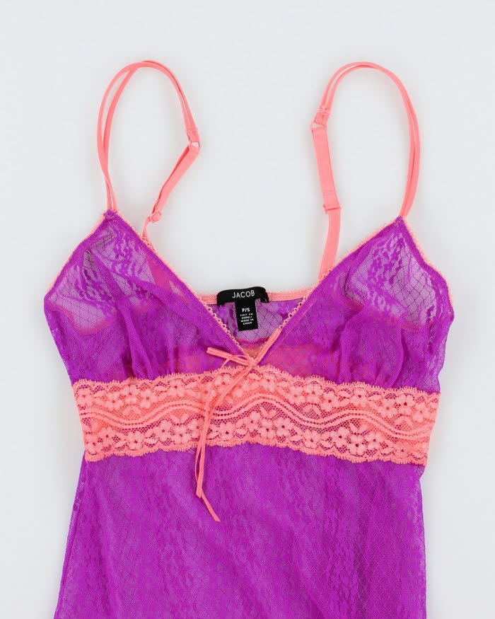 Y2k 00s Jacob Purple Mesh - S