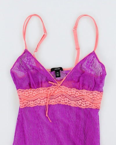 Y2k 00s Jacob Purple Mesh - S