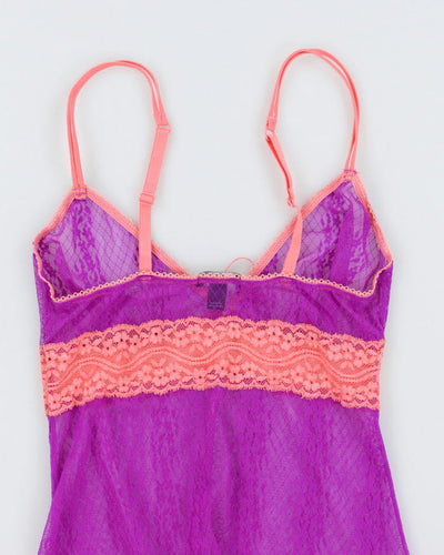 Y2k 00s Jacob Purple Mesh - S