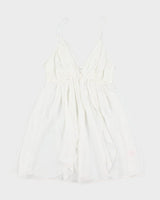 Y2k 00s La Vie En Rose White Mesh Cami - S