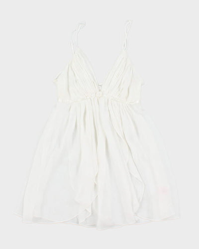 Y2k 00s La Vie En Rose White Mesh Cami - S