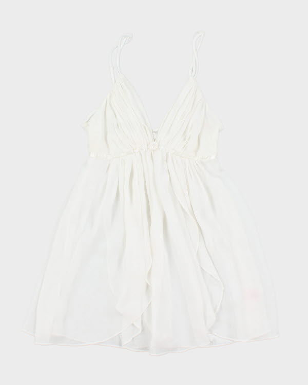 Y2k 00s La Vie En Rose White Mesh Cami - S