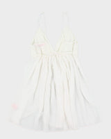 Y2k 00s La Vie En Rose White Mesh Cami - S