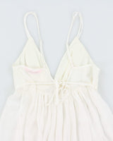 Y2k 00s La Vie En Rose White Mesh Cami - S