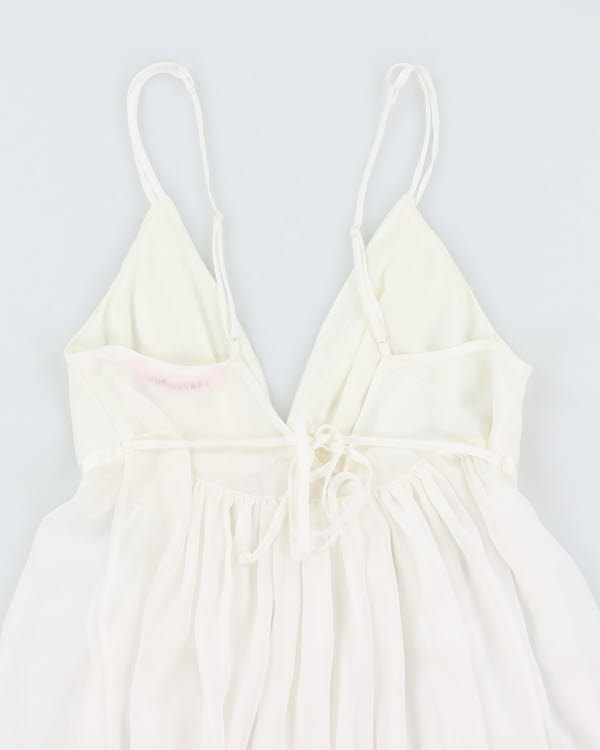 Y2k 00s La Vie En Rose White Mesh Cami - S