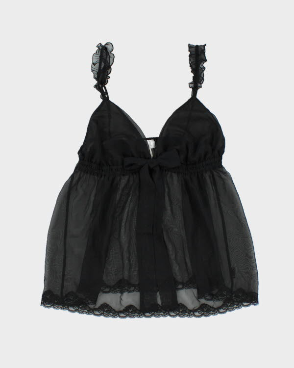 Deadstock Y2k 00s Black Mesh Cami - M
