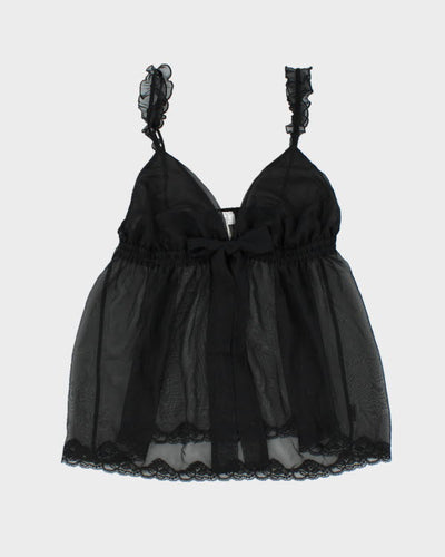 Deadstock Y2k 00s Black Mesh Cami - M