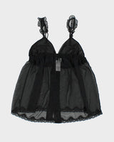 Deadstock Y2k 00s Black Mesh Cami - M