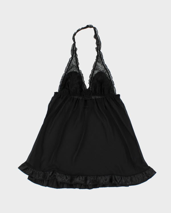 Y2k 00s La Senza Black Halter Top - M