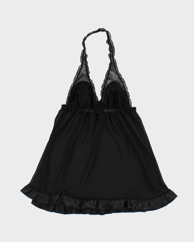 Y2k 00s La Senza Black Halter Top - M