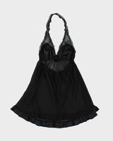 Y2k 00s La Senza Black Halter Top - M