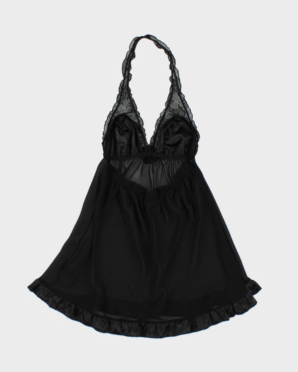 Y2k 00s La Senza Black Halter Top - M
