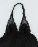 Y2k 00s La Senza Black Halter Top - M