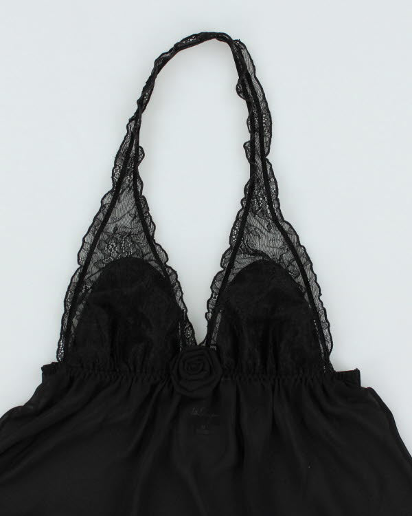 Y2k 00s La Senza Black Halter Top - M
