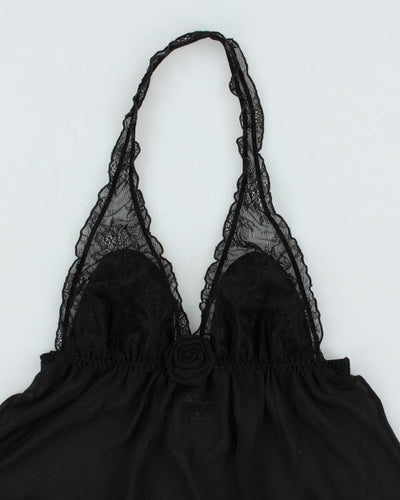 Y2k 00s La Senza Black Halter Top - M