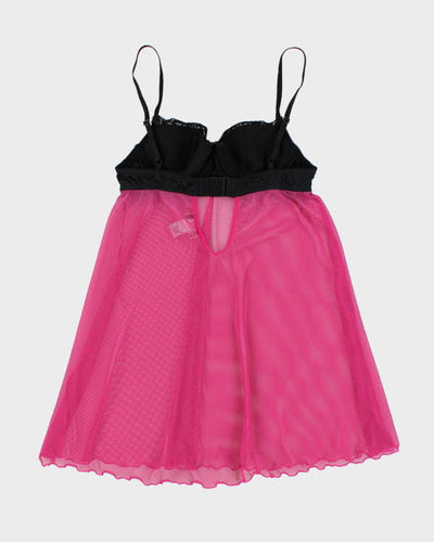 Y2k 00s La Senza Pink Fishnet Cami - S
