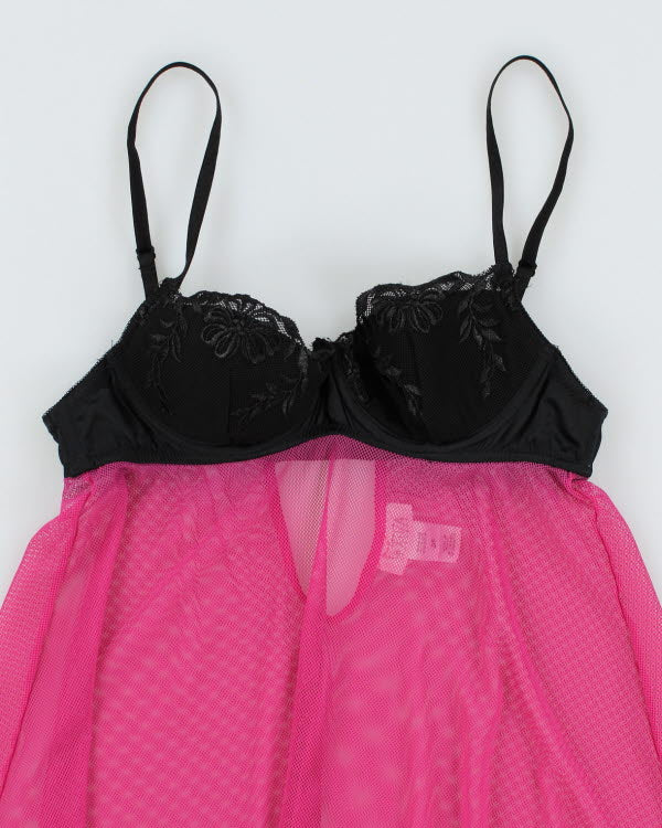 Y2k 00s La Senza Pink Fishnet Cami - S