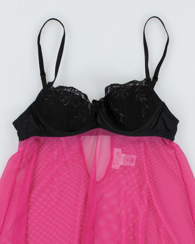 Y2k 00s La Senza Pink Fishnet Cami - S