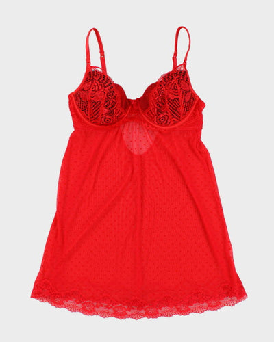 Deadstock La Vie En Rose Red Mesh Cami - S