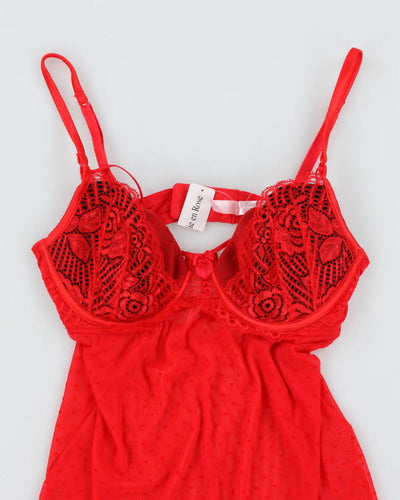 Deadstock La Vie En Rose Red Mesh Cami - S