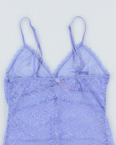 Y2k 00s La Vie En Rose Lilac Lace Cami - S