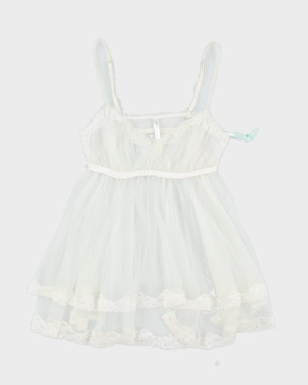Y2k 00s Victoria's Secret White Mesh Cami - S