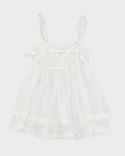 Y2k 00s Victoria's Secret White Mesh Cami - S