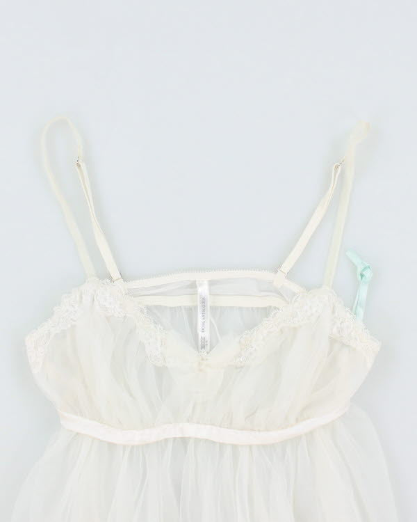 Y2k 00s Victoria's Secret White Mesh Cami - S