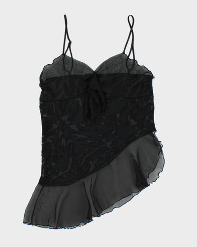 Y2k 00s Black Mesh Cami - M