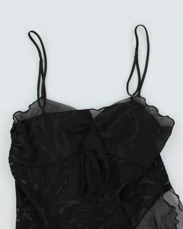 Y2k 00s Black Mesh Cami - M