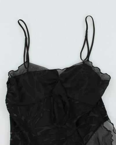 Y2k 00s Black Mesh Cami - M
