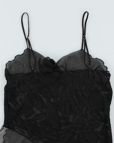 Y2k 00s Black Mesh Cami - M