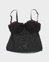 Y2k 00s Black Mesh Cami - S