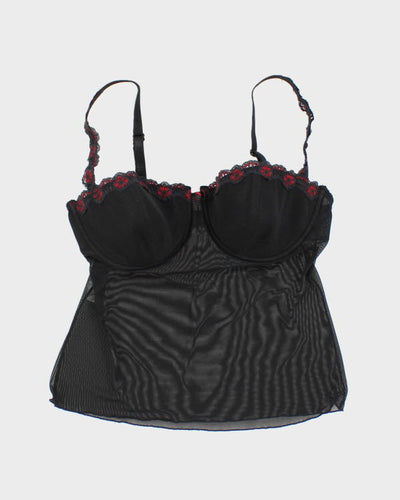 Y2k 00s Black Mesh Cami - S