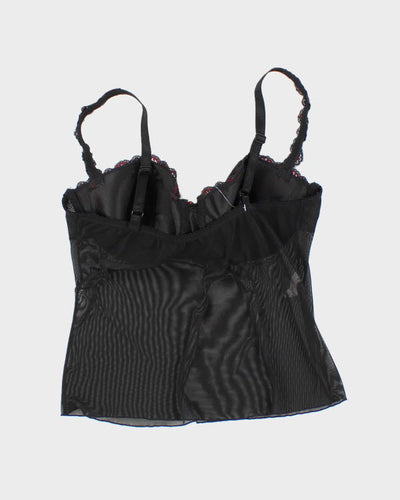 Y2k 00s Black Mesh Cami - S