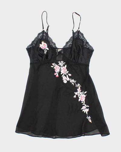 Y2k 00s Jessica Mesh Embroidered Cami - S