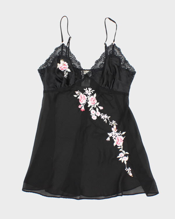 Y2k 00s Jessica Mesh Embroidered Cami - S