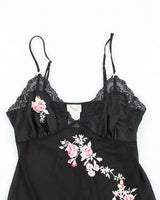 Y2k 00s Jessica Mesh Embroidered Cami - S
