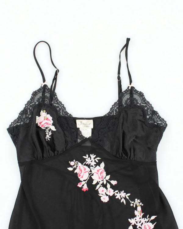 Y2k 00s Jessica Mesh Embroidered Cami - S