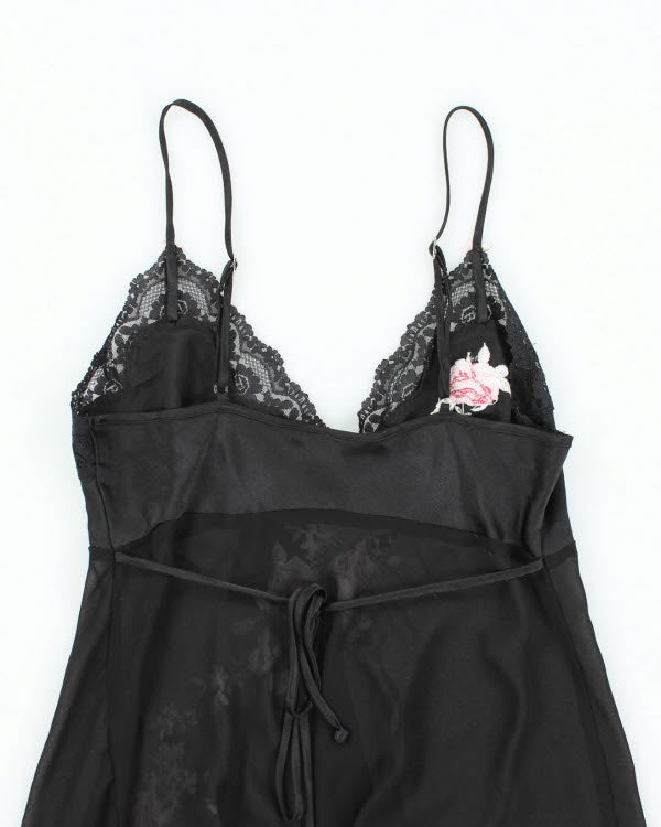 Y2k 00s Jessica Mesh Embroidered Cami - S