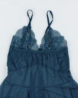 Y2k 00s Turquoise Handkerchief Hem Cami - S